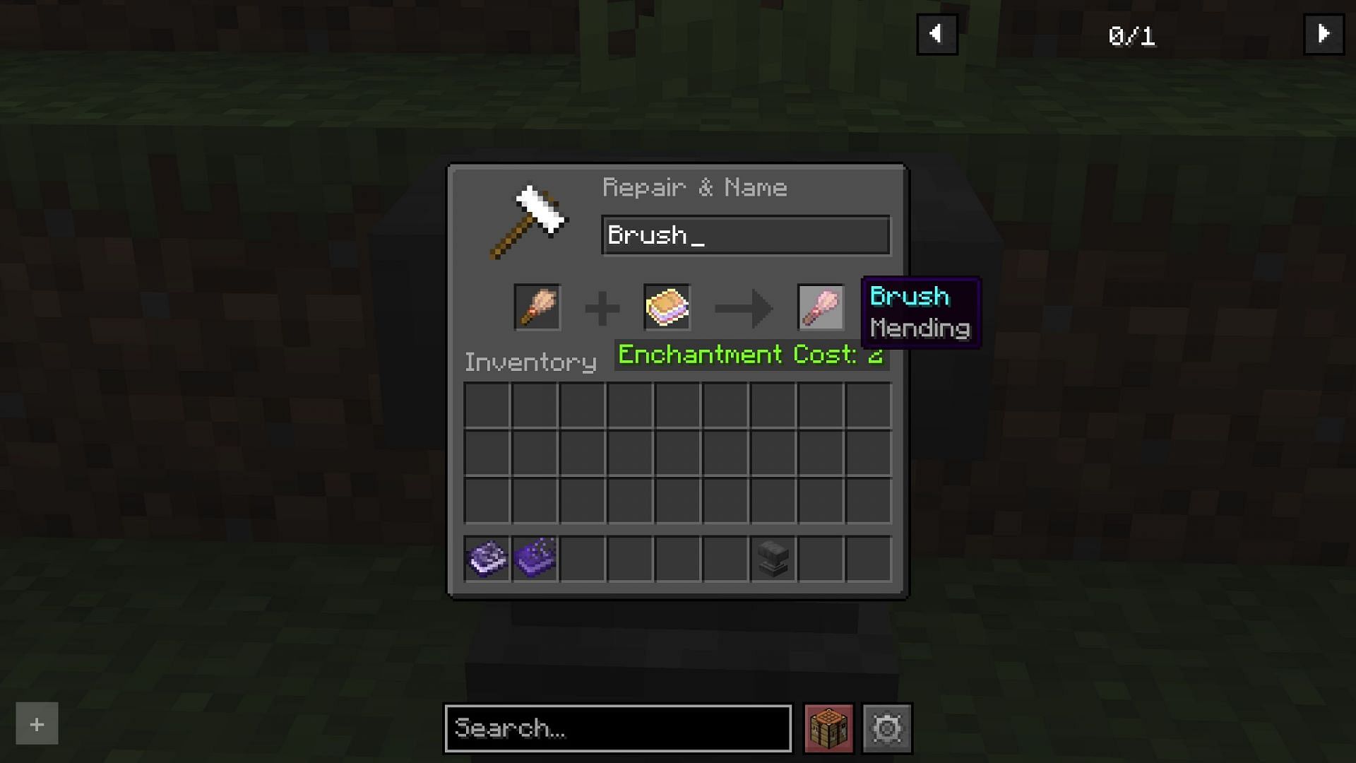 Mending is the best enchantment that can be applied to a brush (Image via Sportskeeda Gaming || Mojang Studios)